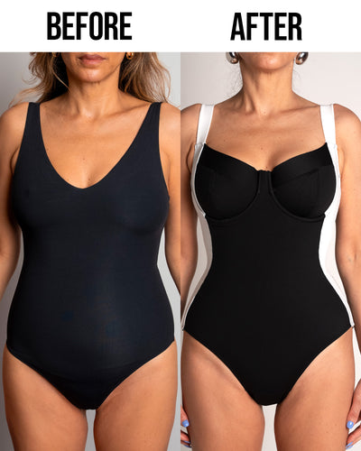 TA3 Lifty swimsuit before and after