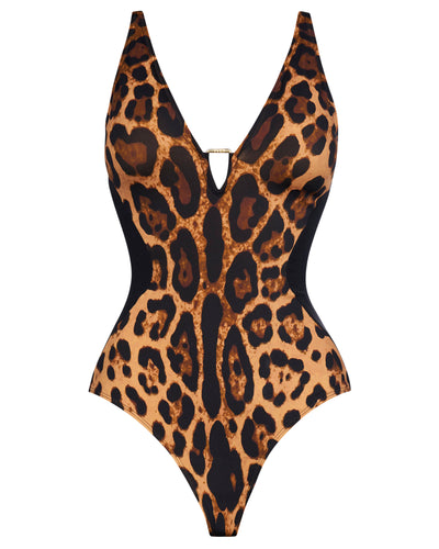 Plungey Triangle - Contour Symmetric Leopard/Black
