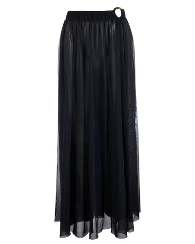 Ringy Sheer Slit Skirty - Black