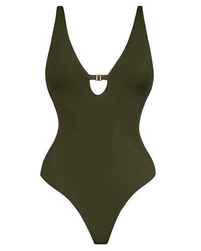 Brazilian Plungey Keyhole - Fern Green