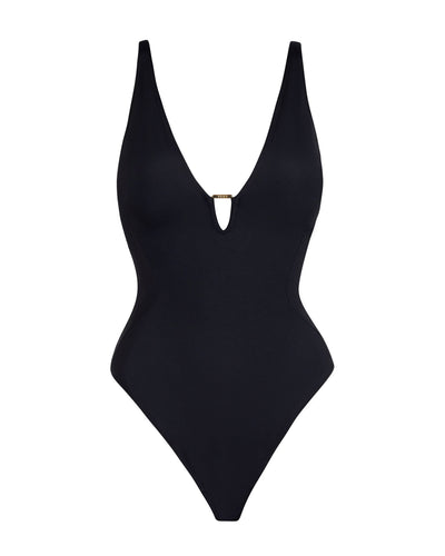 Plungey Triangle Thong - Black
