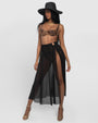 Ringy Sheer Slit Skirty - Black