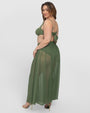 Ringy Sheer Slit Skirty - Martini Olive