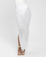 Ruched Sheer Maxi Skirty - White