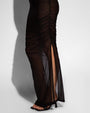Ruched Sheer Maxi Skirty - Black