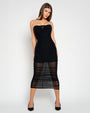 Sweetie Mesh Column Dress - Black