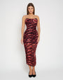 Sweetie Mesh Column Dress - Cranberry Floral