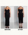 Seamed Lushy Pencil Dress - Lace Black