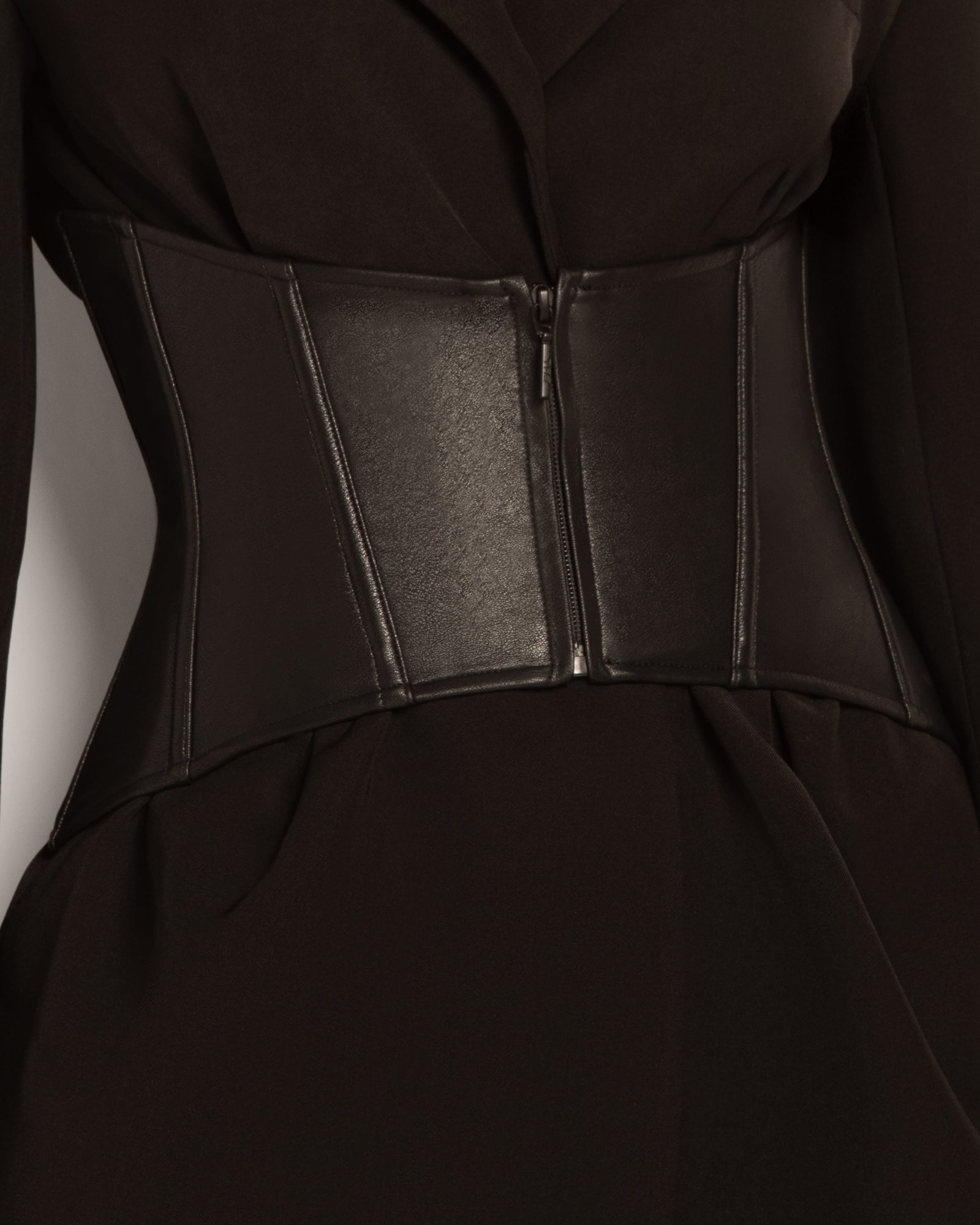 Close up image of Corset Belt - Faux Leather Black