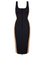 Corsety Scoop Neck Pencil Dress - Contour Black/Sand