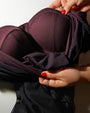 Zoomed in detail shot of Sweetie Mermaid Dress - Ombre Garnet