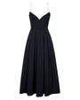 Poplin Fit & Flare Midi Dress - Black/Ivory