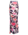Ruched Sheer Maxi Skirty - Rose Bloom