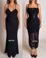 Before and after of Sweetie Mesh Column Dress - Sequin Black