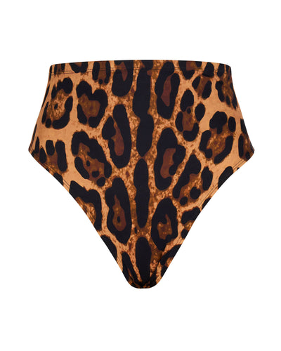 Outline image of Hi Cut High Waisted Outline image of Kini Bottom Shaping Swimwear - Symmetric Leopard
