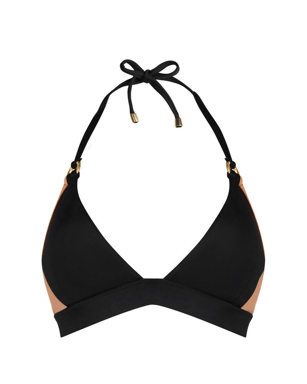 Triangle Bikini Top - Black/Tawny