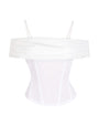 Poplin Off Shoulder Corset Top - Crisp White