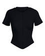 Short Sleeve Corsety Top - Black