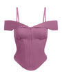 Corsety Draped Off Shoulder Top - Grape
