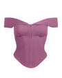 Corsety Draped Off Shoulder Top - Grape