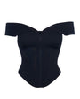 Corsety Draped Off Shoulder Top - Black