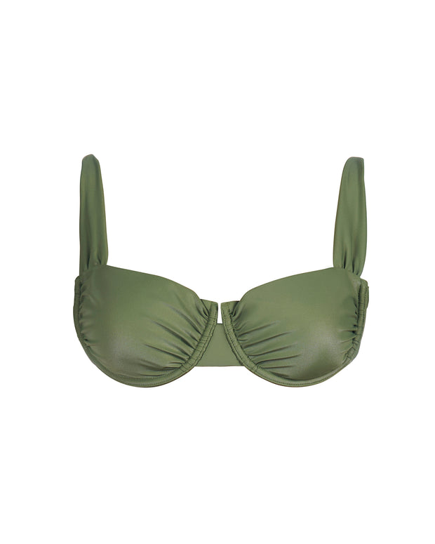 Sweetie Bikini Top - Martini Olive Shine