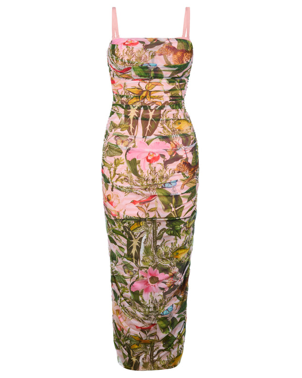 Sweetie Mesh Column Dress - Floral Ambrosia