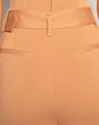 Belted Wide Leg Ponte Pant - Camel