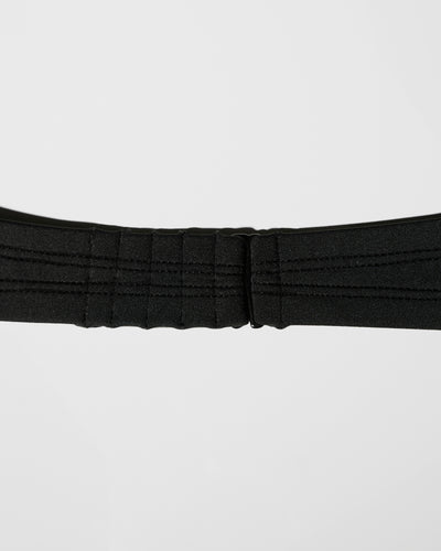 Detail shot of adjustable band on Bombshell Bikini Top - Black back view
