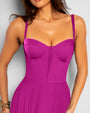 Close up shot of Bombshell Maxi Dress - Electric Fuchsia front view