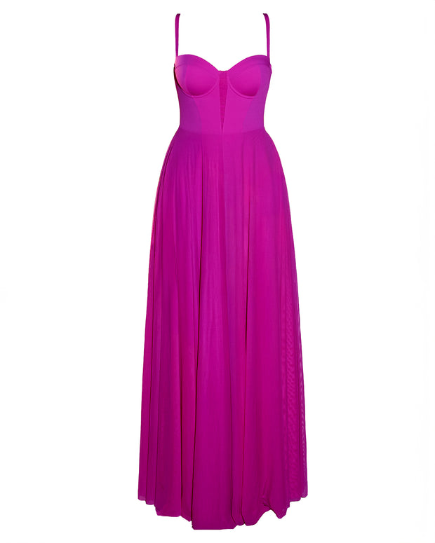 Outline of Bombshell Maxi Dress - Electric Fuchsia