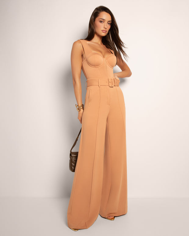 Bombshell Sleeveless Top - Camel