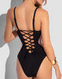Brazilian Plungey Keyhole - Contour Black/Rose/White