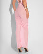 Ruched Sheer Maxi Skirty - Flamingo Pink