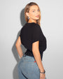 Corset Blousey Tee - Black