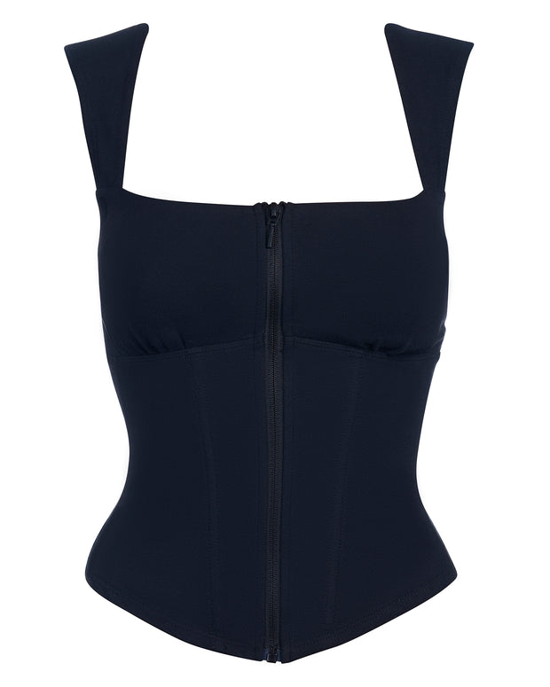 Corsety Square Neck Sleeveless Top - Black