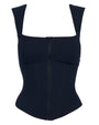 Corsety Square Neck Sleeveless Top - Black