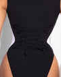 Hi Cut Sleeveless Surfy - Contour Black/White