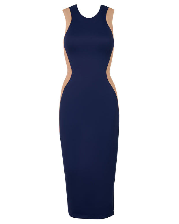 Illusion Column Dress - Contour Midnight/Sand