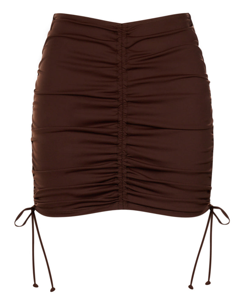 Outline image showing Mini Triangle Skirty Waterproof Shapewear Cover-Up - Espresso