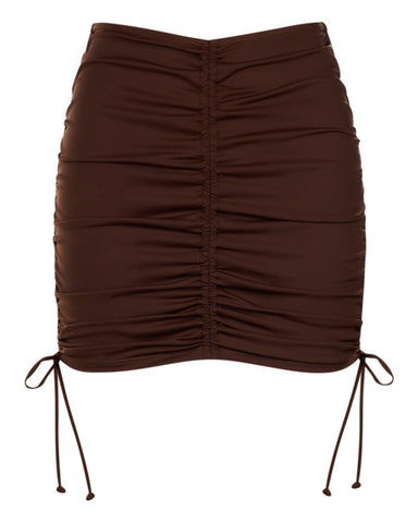 Outline image showing Mini Triangle Skirty Waterproof Shapewear Cover-Up - Espresso