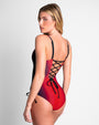 Plungey Cinched Leg - Red Ombre