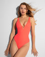Plungey Triangle Thong - Hot Coral