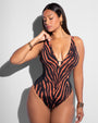 Plungey Triangle - Contour Baked Clay Zebra/Black