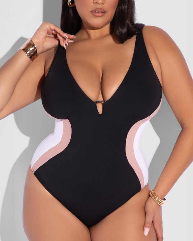 Plungey Triangle - Contour Black/Rose/White