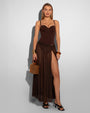 Ringy Sheer Slit Skirty - Espresso