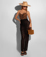 Ruched Sheer Maxi Skirty - Black