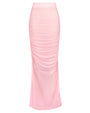Ruched Sheer Maxi Skirty - Flamingo Pink