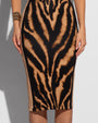 Seamed Lushy Halter Dress - Contour Golden Zebra