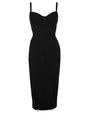 Seamed Lushy Pencil Dress - Black